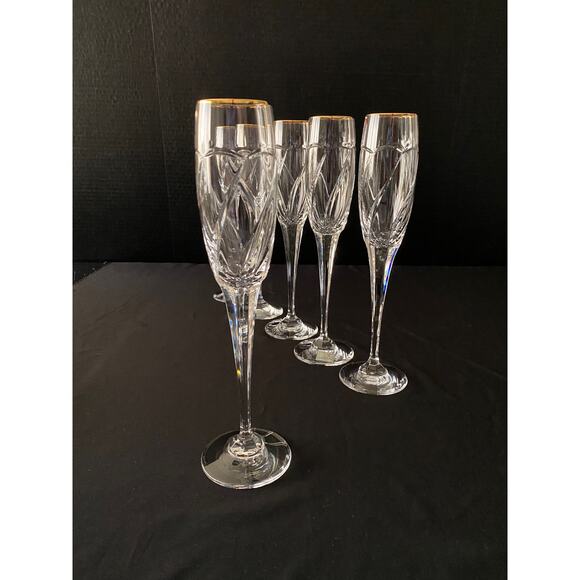 Set of 6 Mikasa Cachet Gold Crystal Stemware - Rare 1998-2000 - Picture 5 of 8